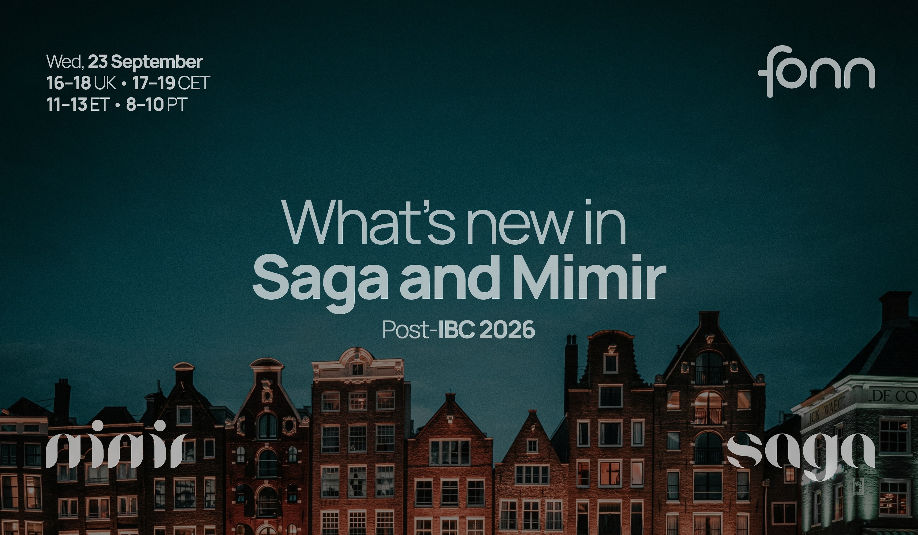 Post‑IBC 2026 Webinar: What's new in Saga (& Mimir)