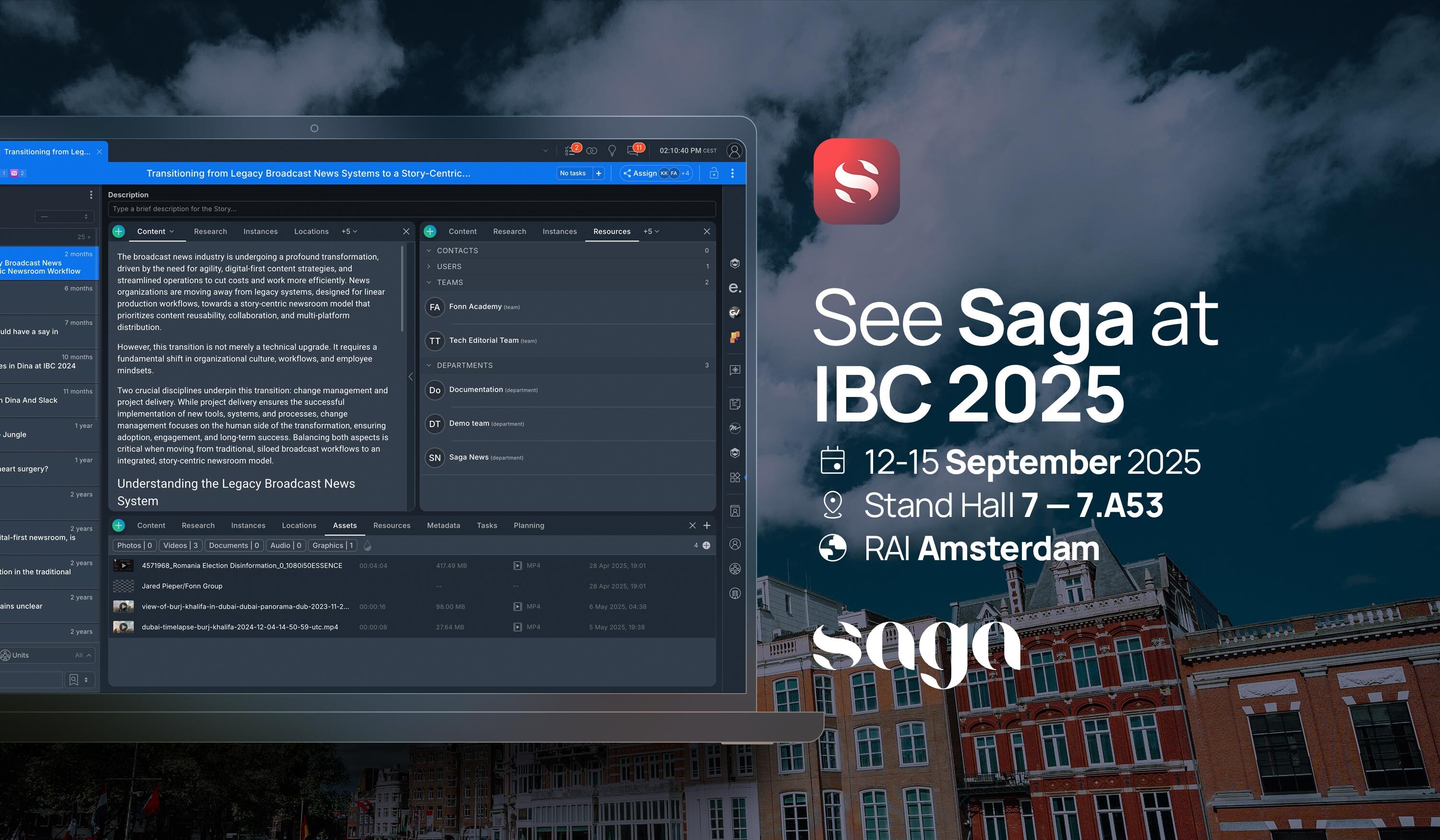 Saga at IBC 2025 | Stand 7.A53