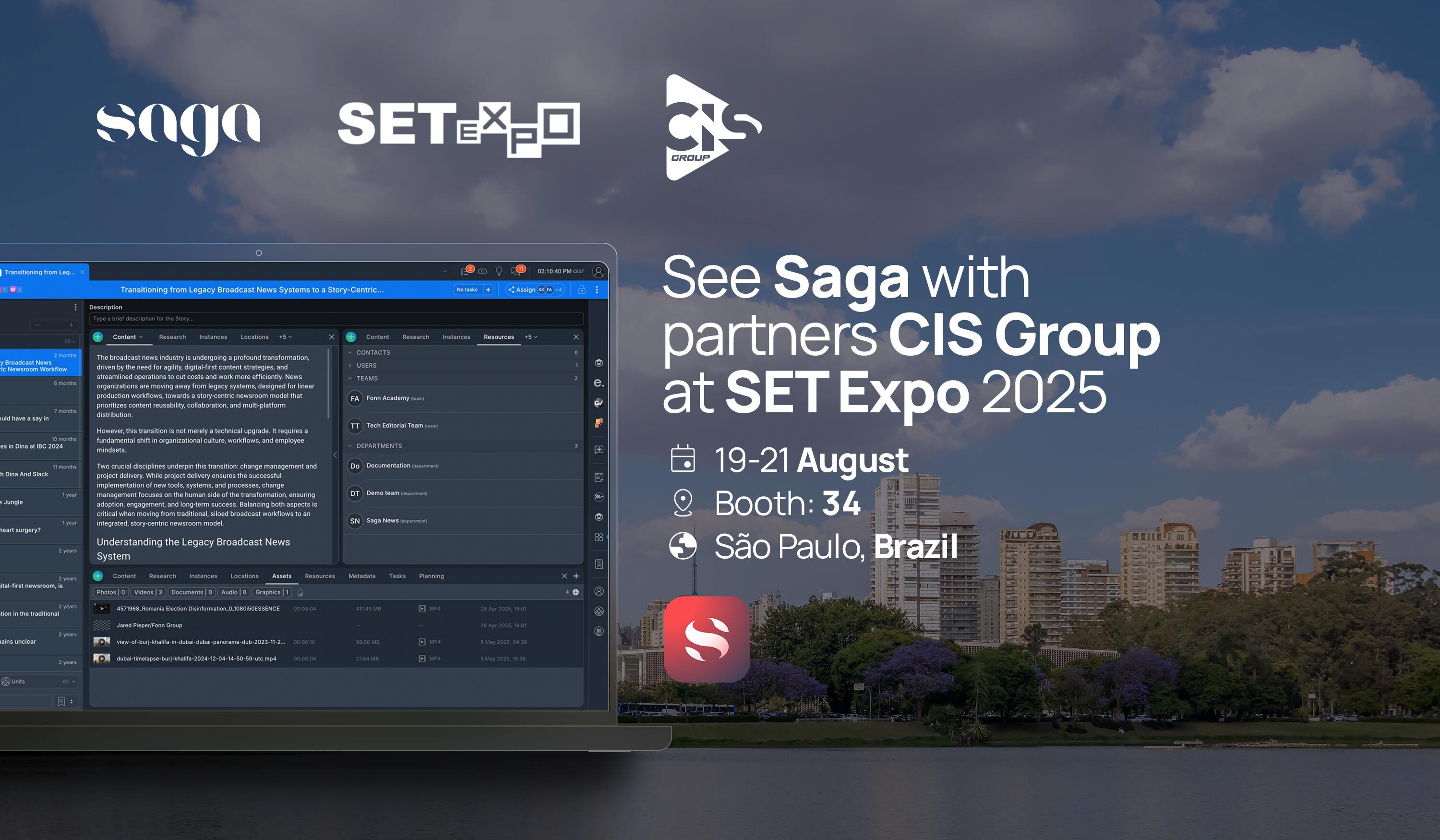 Saga with CIS Group at SET Expo 2025 | Stand 34